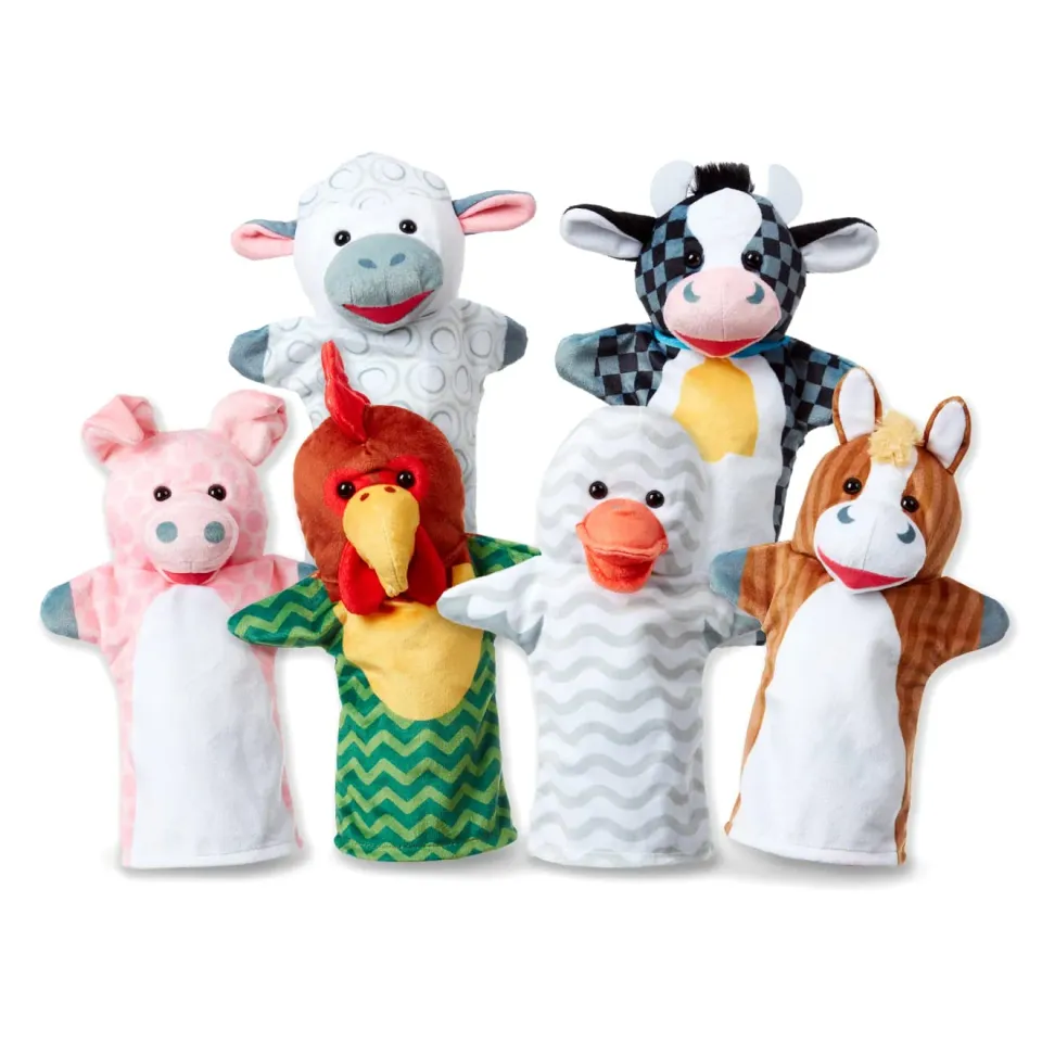 Melissa & Doug Barn Buddies Handpuppen Bauernhof 6-teilig Plüsch