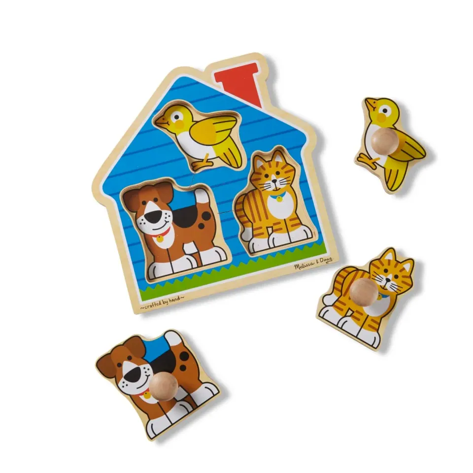 Melissa & Doug House Pets Holzpuzzle 3 Teile Baby