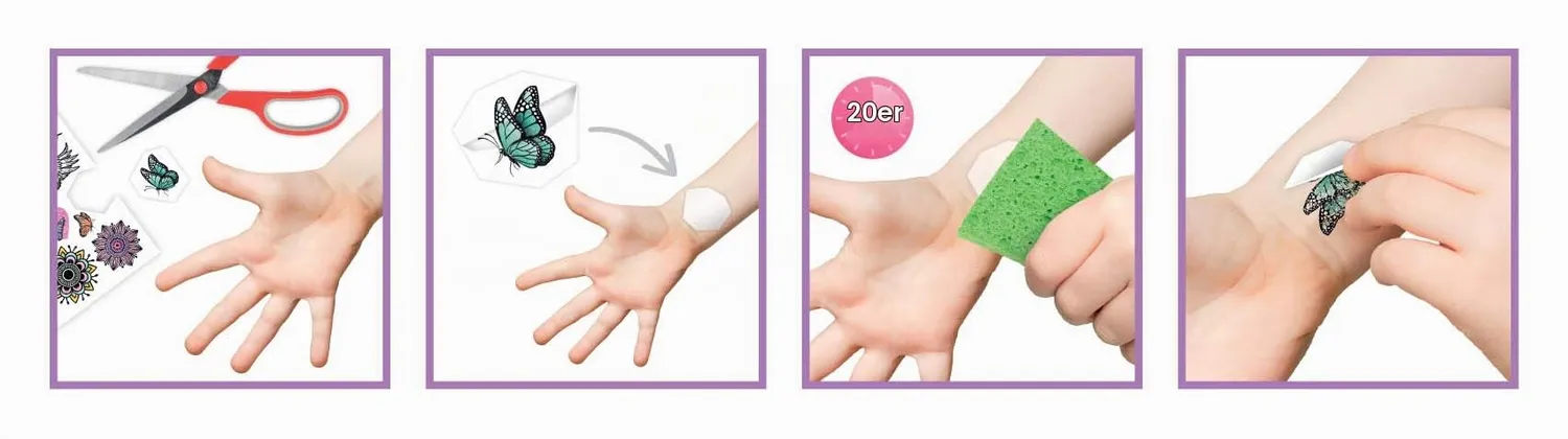 Buki TA004 Tattoos Glitzer Mädchen 75 Stück