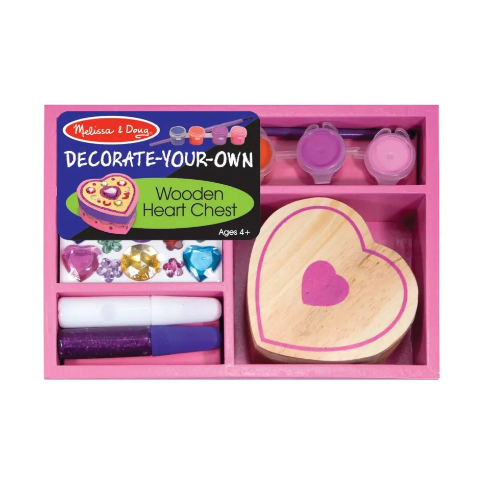 Melissa and Doug Decorate-Your-Own Wooden Heart Box Bastelset Holz