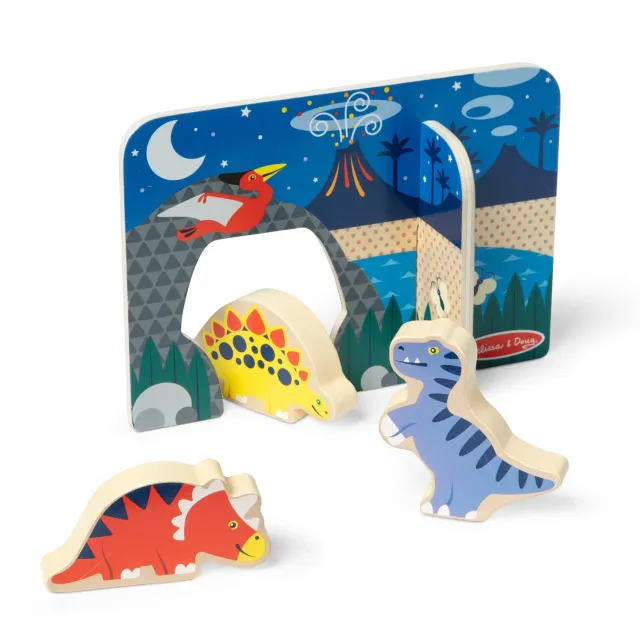 Melissa & Doug Wooden Dinosaurs Spielset Holz 3 Dinos