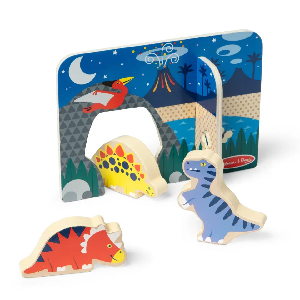 Melissa & Doug Wooden Dinosaurs Spielset Holz 3 Dinos