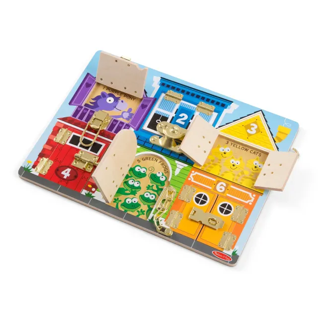 Melissa & Doug Wooden Latches Board Motorikbrett Tiere