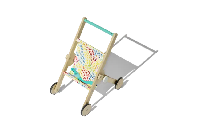 Lovevery Buddy Stroller Puppenwagen Holz für Kleinkinder