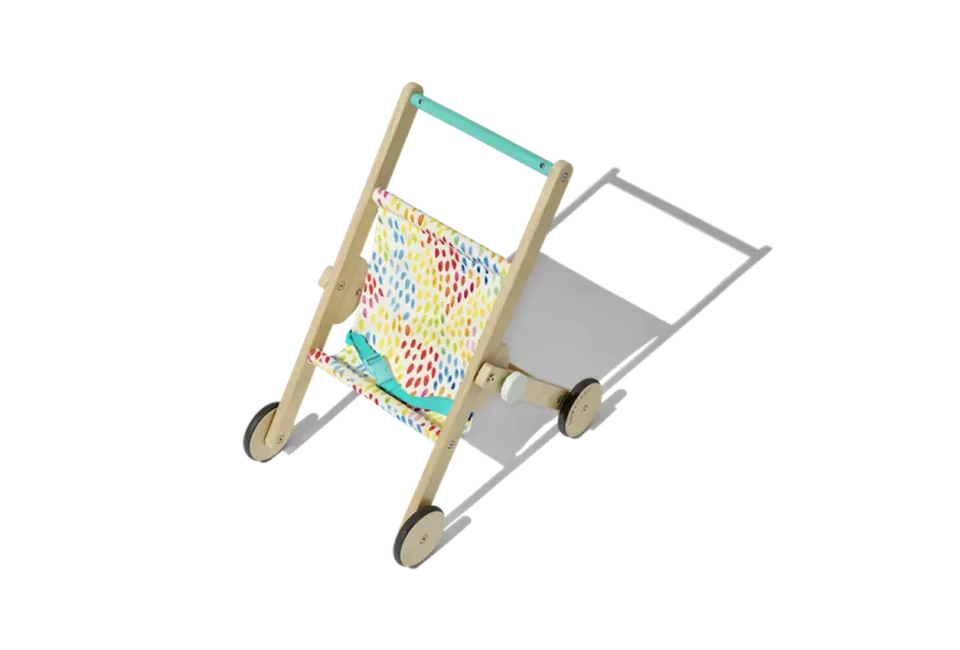 Lovevery Buddy Stroller Puppenwagen Holz für Kleinkinder