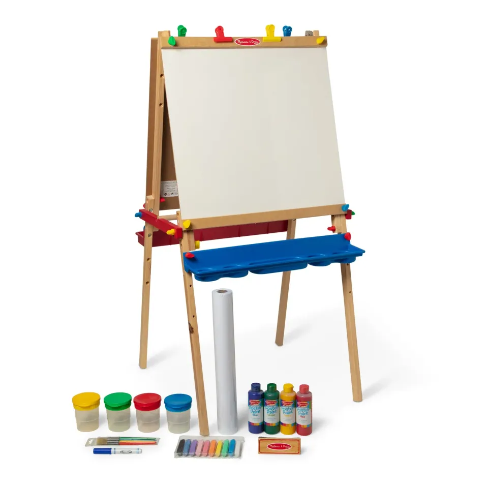 Melissa & Doug Deluxe Staffelei Holz Geschenkset mit Zubehör verstellbar