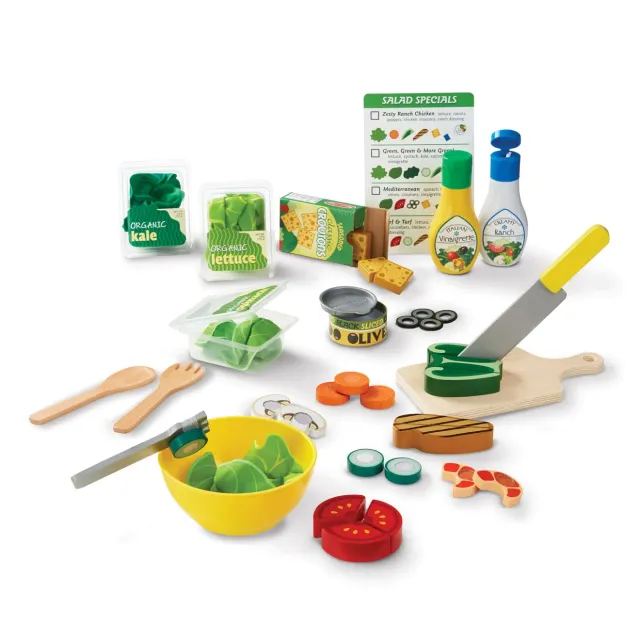 Melissa & Doug Slice & Toss Salat Set 52-tlg Filz Holz