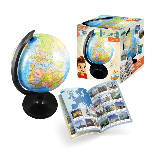 Buki France 7348 Globus 20 cm französisch mit Bildheft