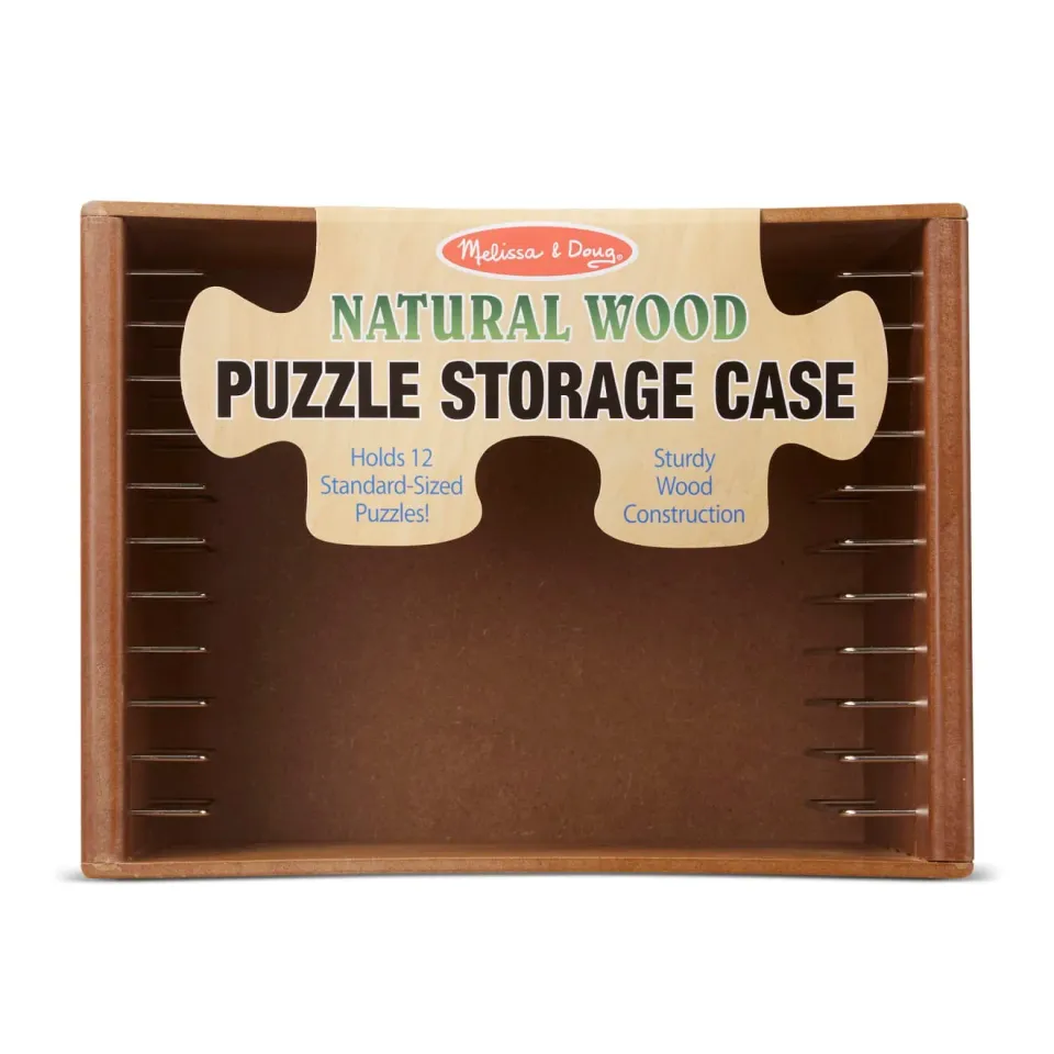 Melissa & Doug Natural Wood Puzzle Case Puzzlebox Holz 12 Fächer