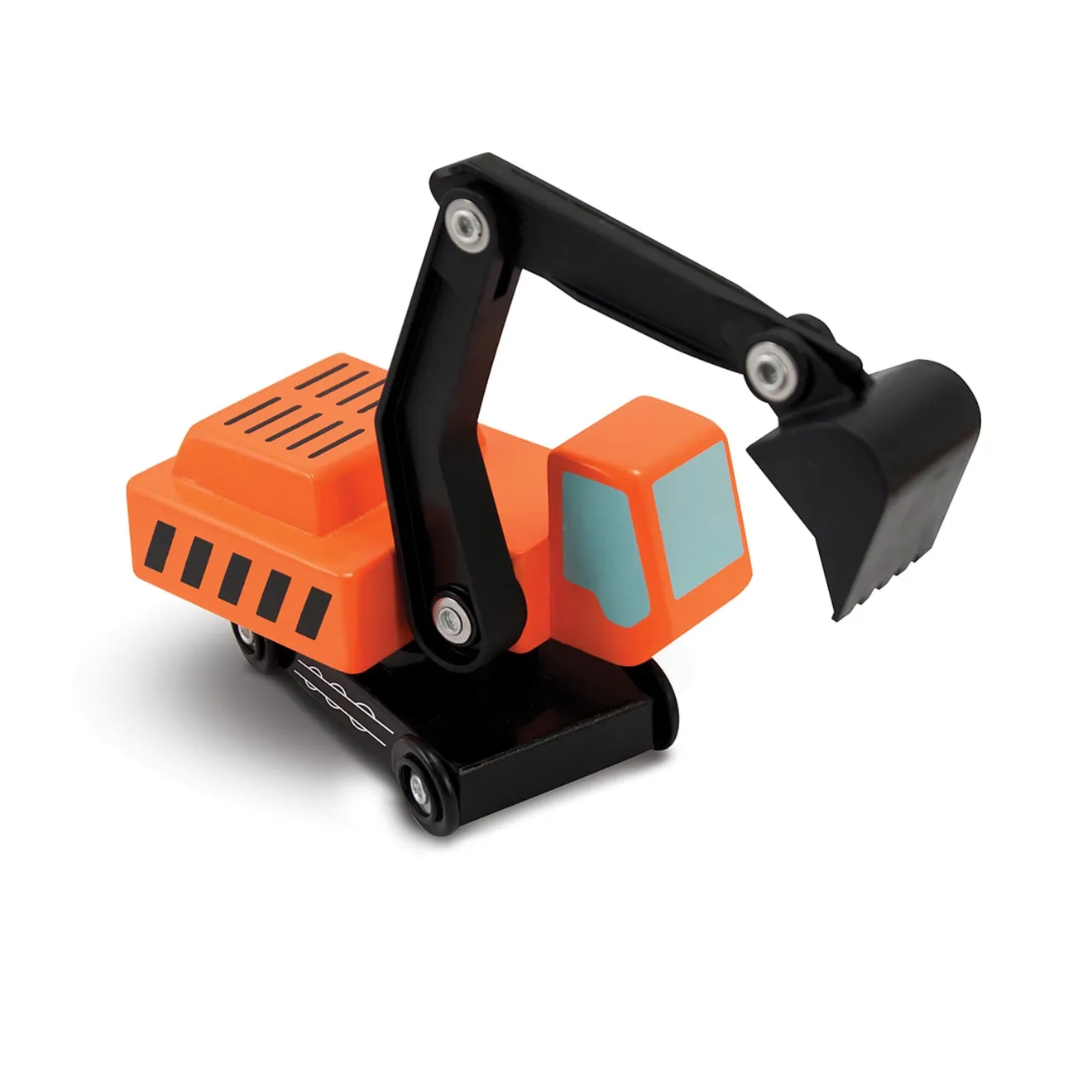 Melissa & Doug Trailer Excavator Holzfahrzeug-Set 3-teilig