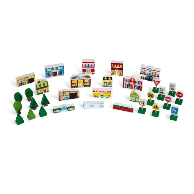 Melissa & Doug Wooden Town Holz-Stadt Spielset 32-teilig