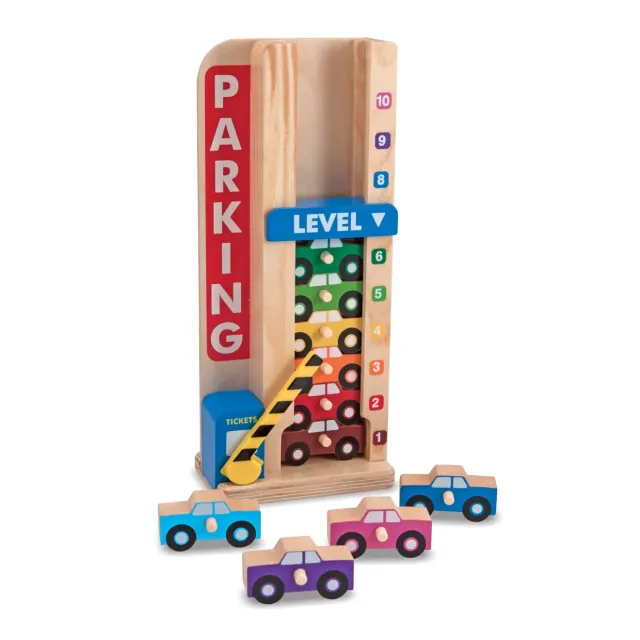 Melissa & Doug Stack & Count Parkhaus Garage Holz
