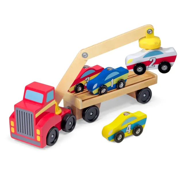 Melissa & Doug Magnet-Autotransporter Holz ab 3 Jahren