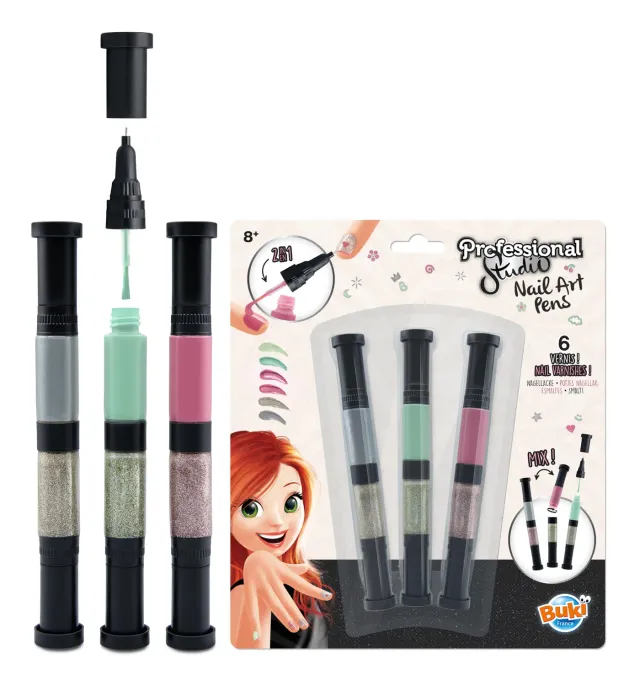 Buki PS102 Nagellackstifte 3er Rosa Grün Silber ab 8 Jahren