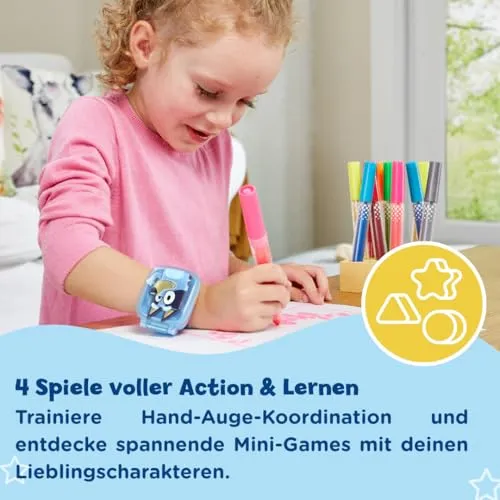VTech Bluey Lernuhr Kinderuhr mit 4 Spielen 3-6 Jahre
