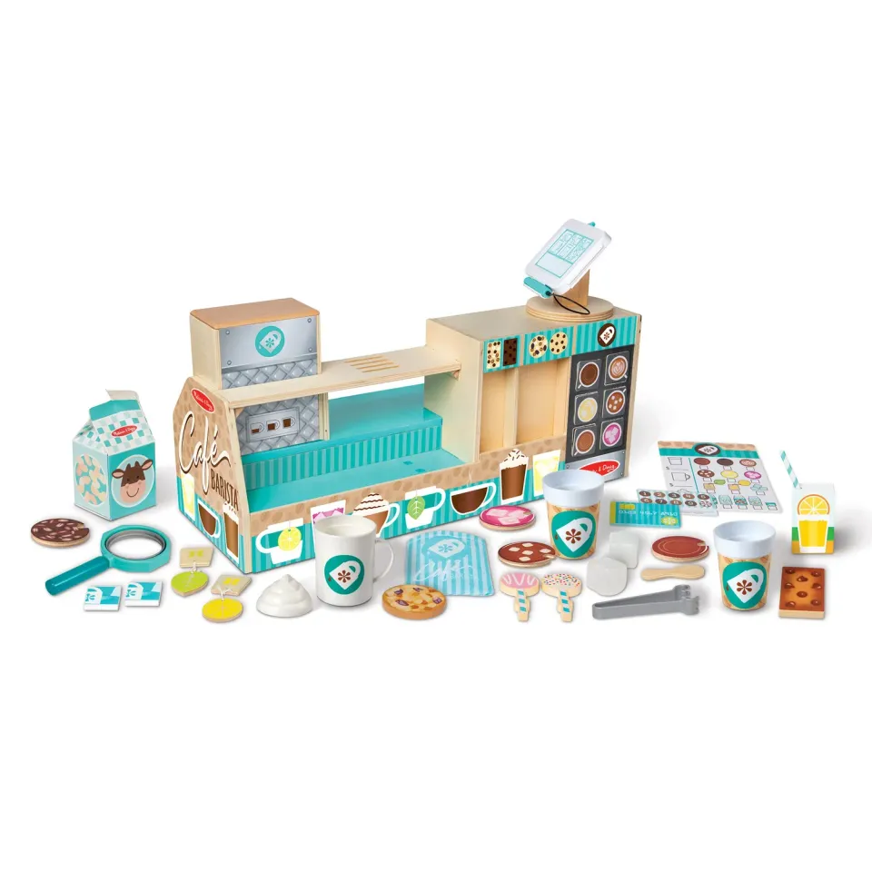 Melissa & Doug Cafe Barista Kaffeeshop Holz 35-tlg