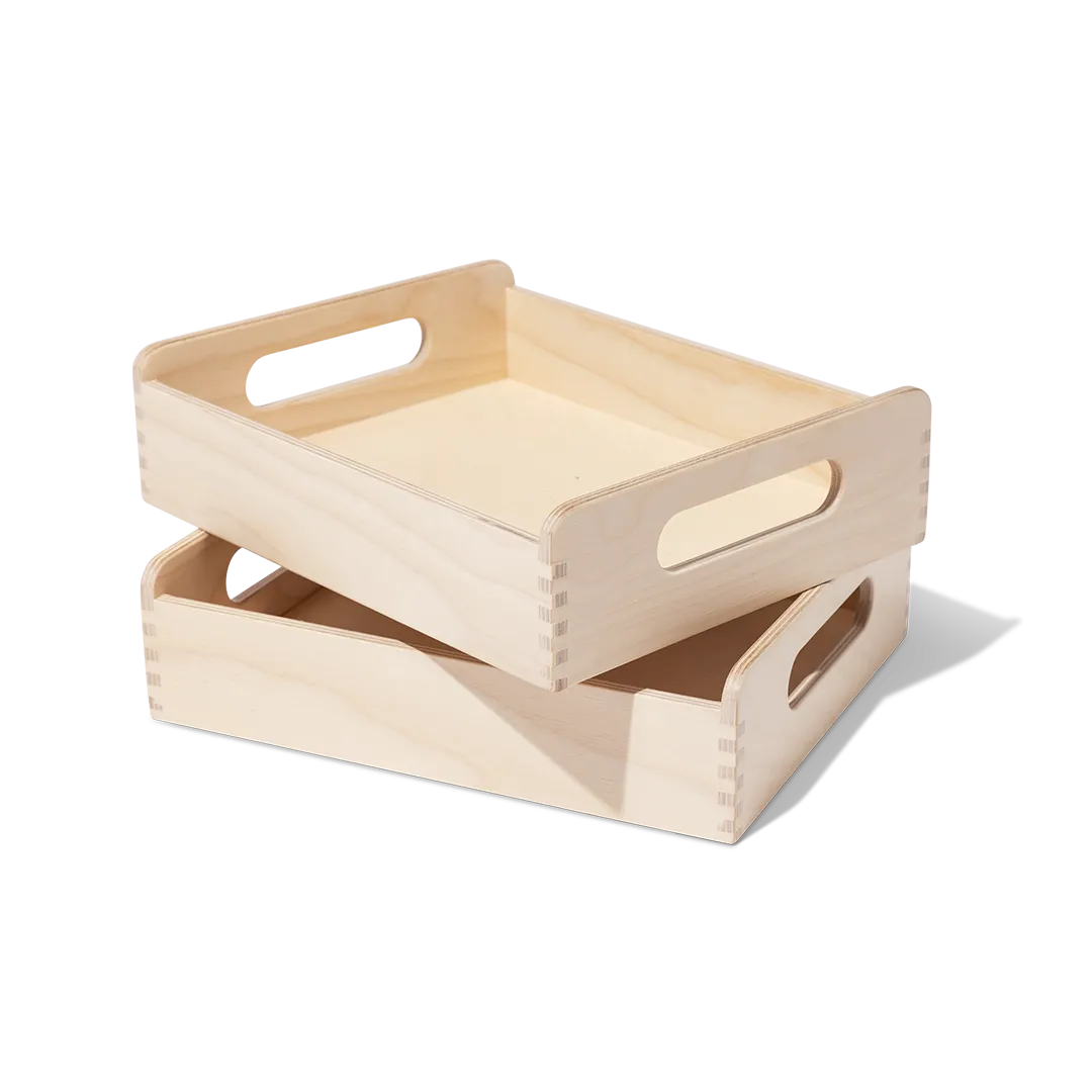 Lovevery Wooden Trays Filzkörbe Aufbewahrungsset Holz