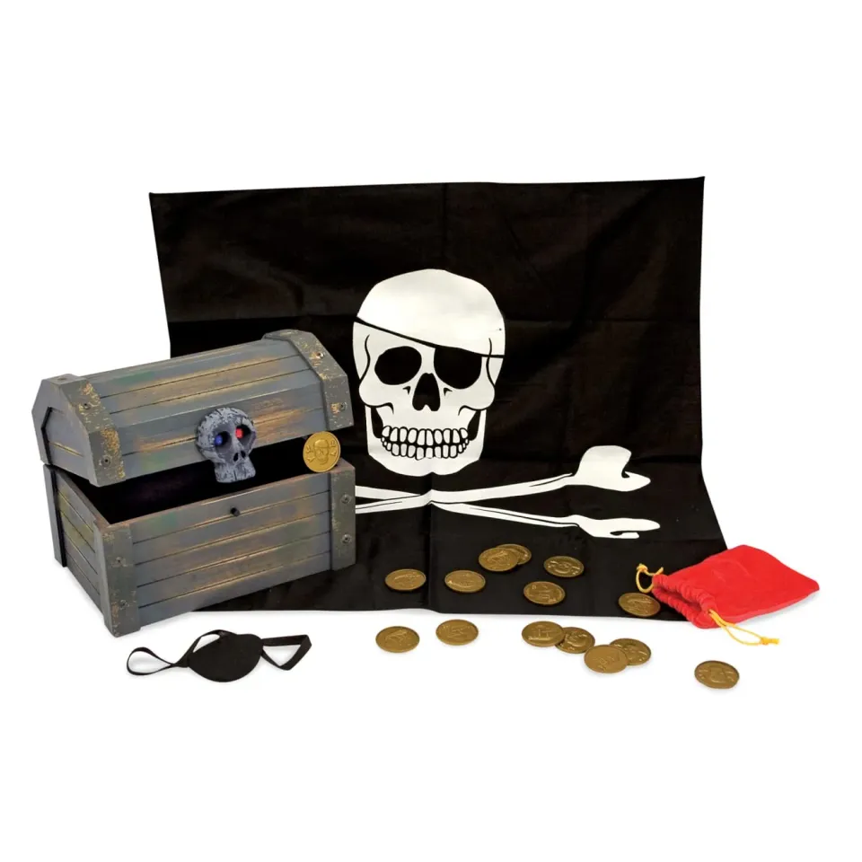 Melissa & Doug Wooden Pirate Chest Piratenkiste Holz Set