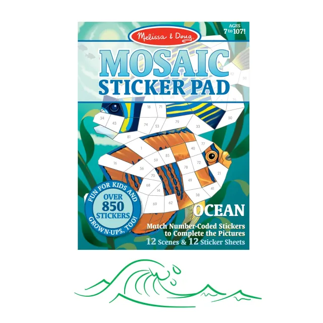 Melissa & Doug Mosaic Sticker Pad Ocean Stickerbuch 850 Sticker