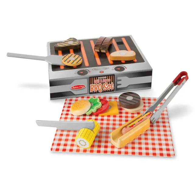 Melissa & Doug Grill & Serve BBQ Grillset Holz 20-teilig