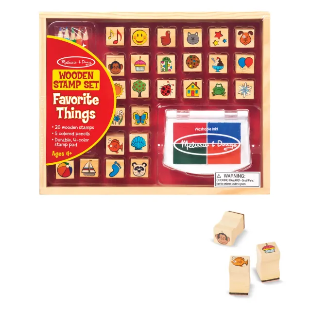 Melissa & Doug Favorite Things Stempelset Holz 26 Stempel ab 3 Jahre