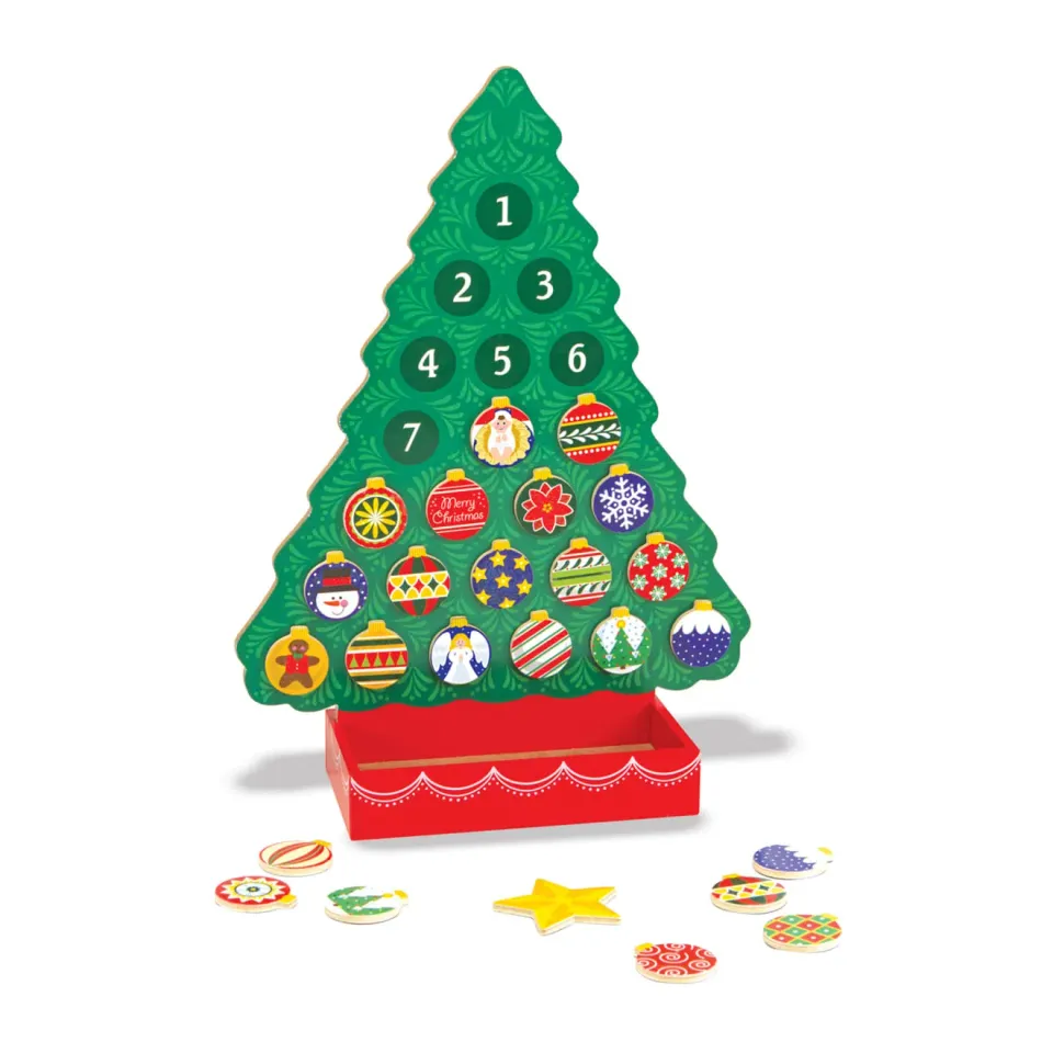 Melissa & Doug Countdown Adventskalender Holz magnetisch 24 Teile