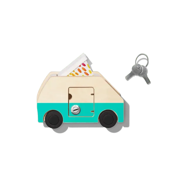 Lovevery Play Kits Camper Wohnmobil Spielzeugauto mit Schlössern