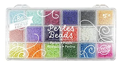 Buki France PE012 Perlenbox transparent 18 Farben 20 g
