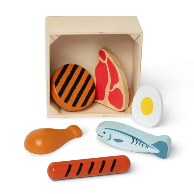 Melissa & Doug Food Groups Spielessen Protein Holz 6-teilig