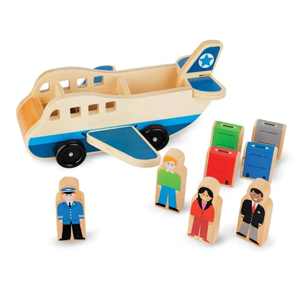 Melissa & Doug Wooden Airplane Holzflugzeug mit Figuren