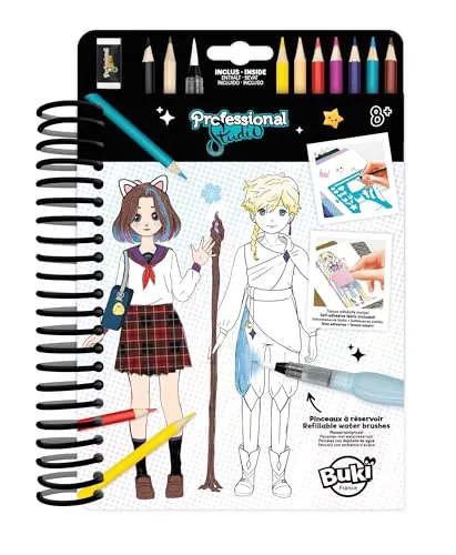 Buki France Manga Modebuch CM201 Kreativset A5 Aquarell