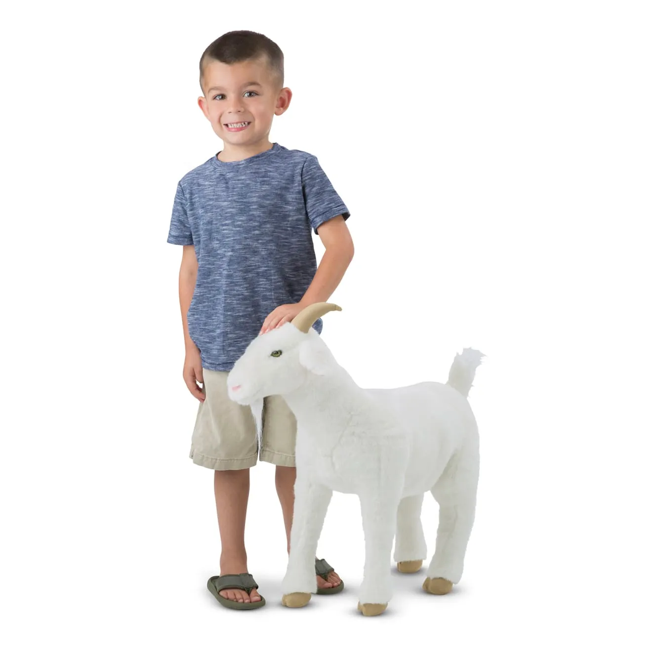 Melissa & Doug Ziege Plüschtier 57 cm weiß lebensnah