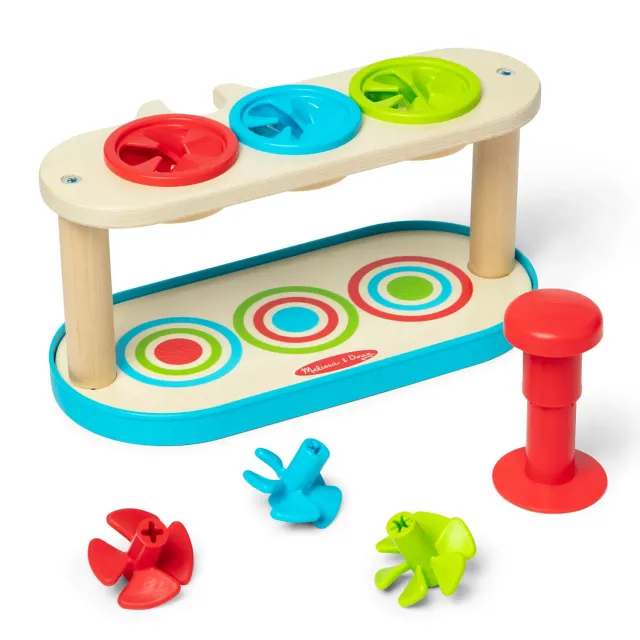 Melissa & Doug Match & Push Kreisel Spielzeug Holz ab 2 Jahren