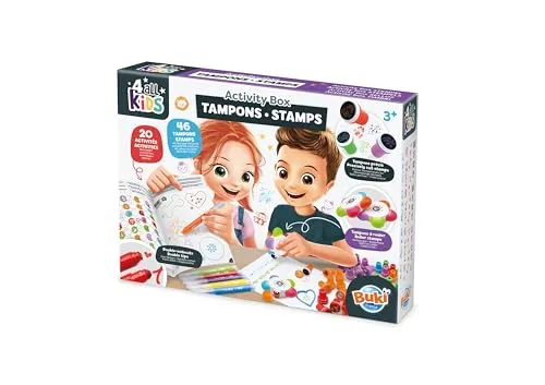 Buki FK012 Stempel-Set 45+ Stempel Bastelset 5 Farben ab 3 Jahre
