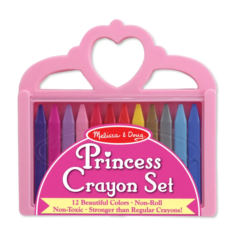 Melissa & Doug Princess Wachsmalstifte 12 Stück Tiara-Box