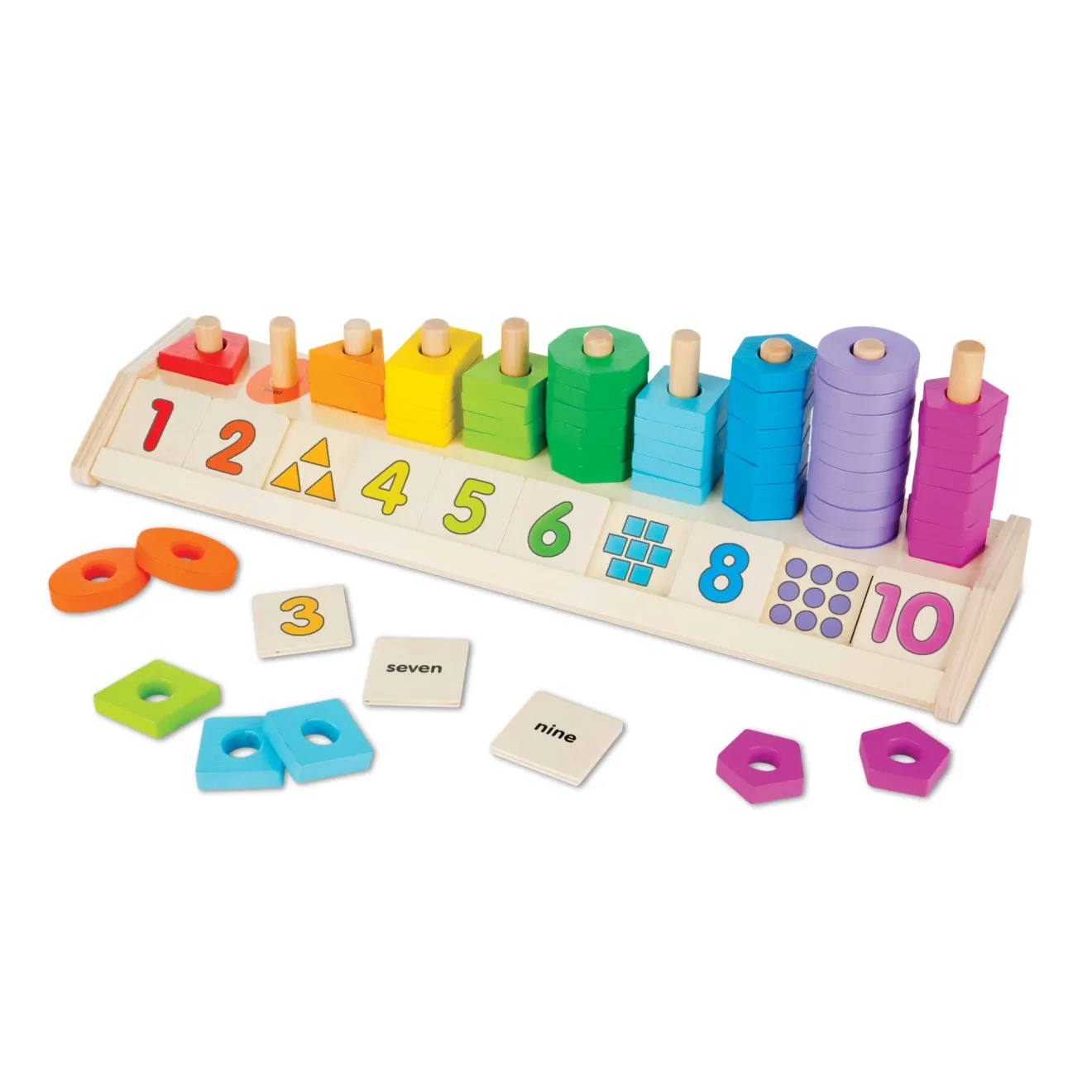 Melissa & Doug Counting Shape Stacker Steckspiel Holz ab 2 Jahre