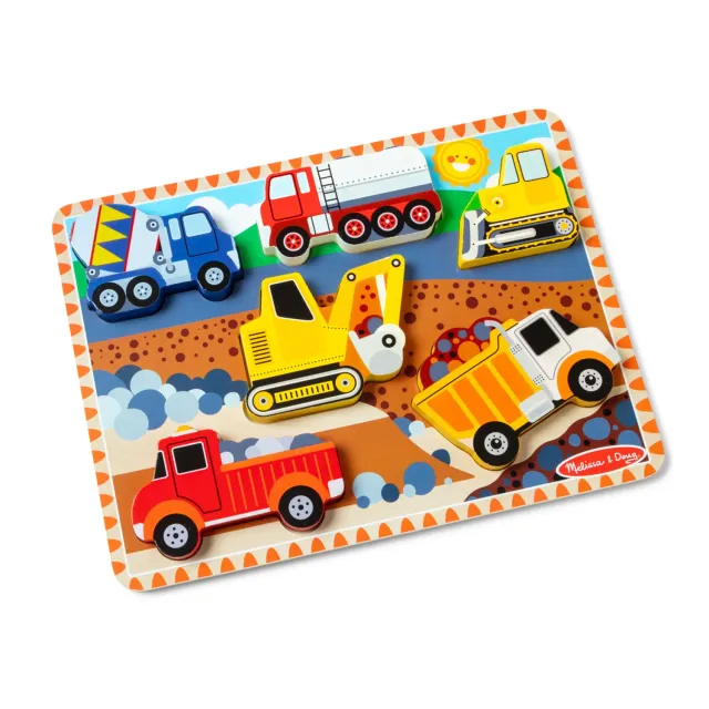 Melissa & Doug Construction Chunky Puzzle 6 Teile Holzpuzzle