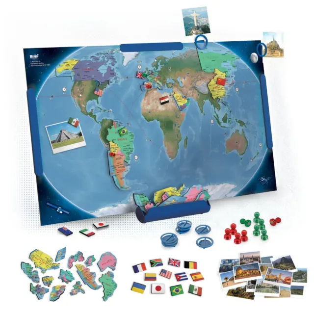 Buki 7346DE Magnetische Weltkarte Deutsche Version 70 cm