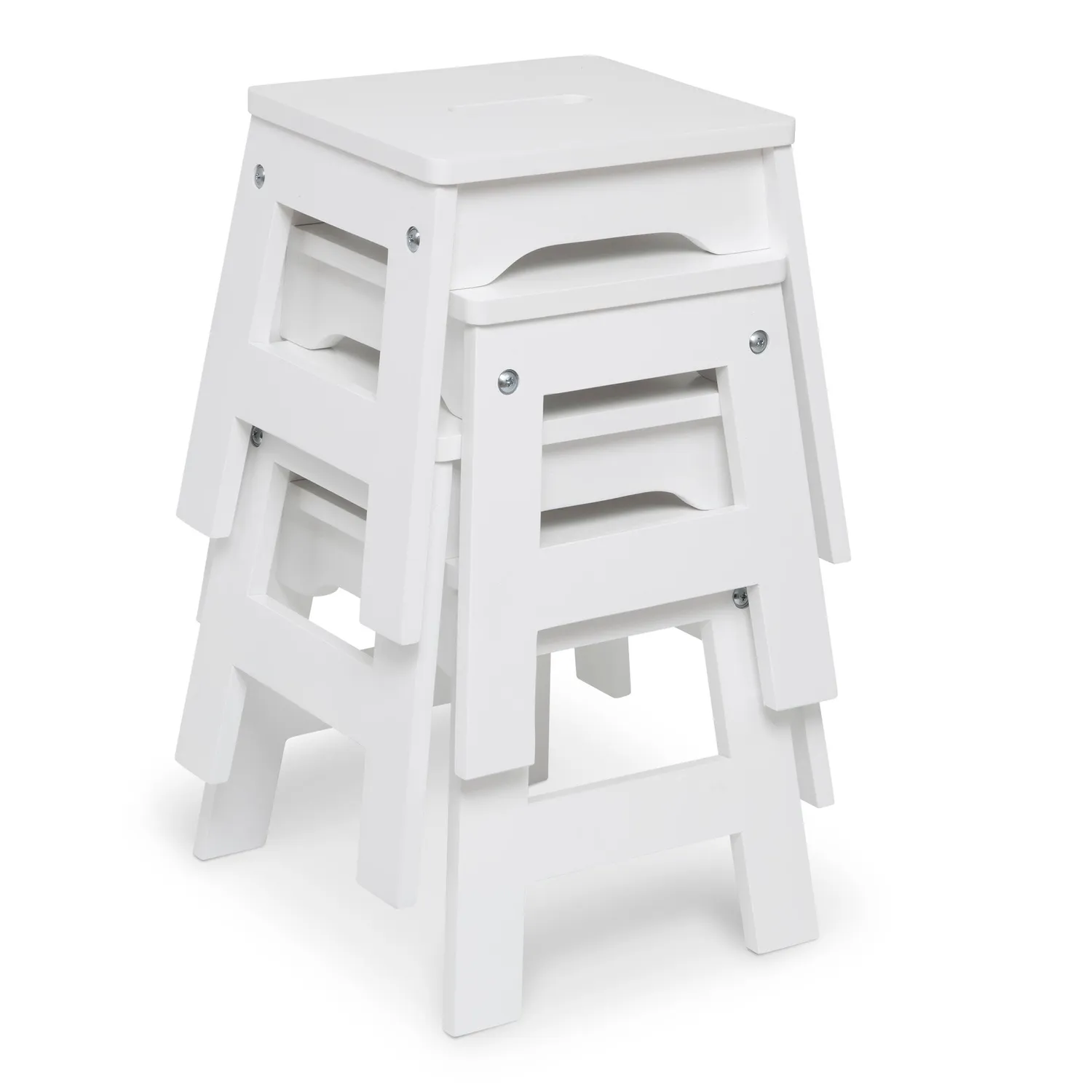 Melissa & Doug Wooden Stools Kinderhocker Holz 4er Set 28 cm