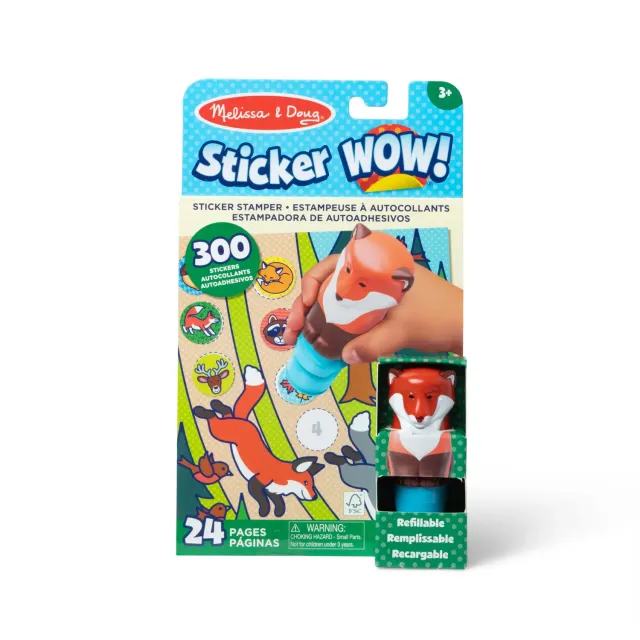 Melissa & Doug Sticker WOW Fuchs Stempel-Set 24 Seiten 300 Sticker