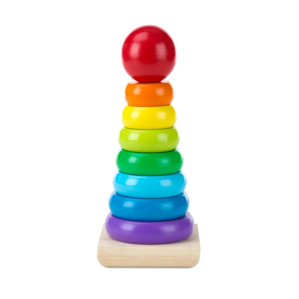 Melissa & Doug Rainbow Stacker Stapelturm Holz 8-tlg ab 1 Jahr