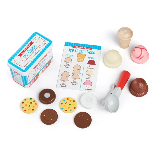 Melissa & Doug Scoops & Sandwiches Eis Kaufladen-Set 13-teilig Holz