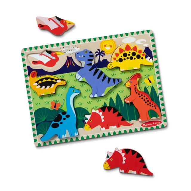 Melissa & Doug Dinosaurs Holzpuzzle 7 Teile Dino