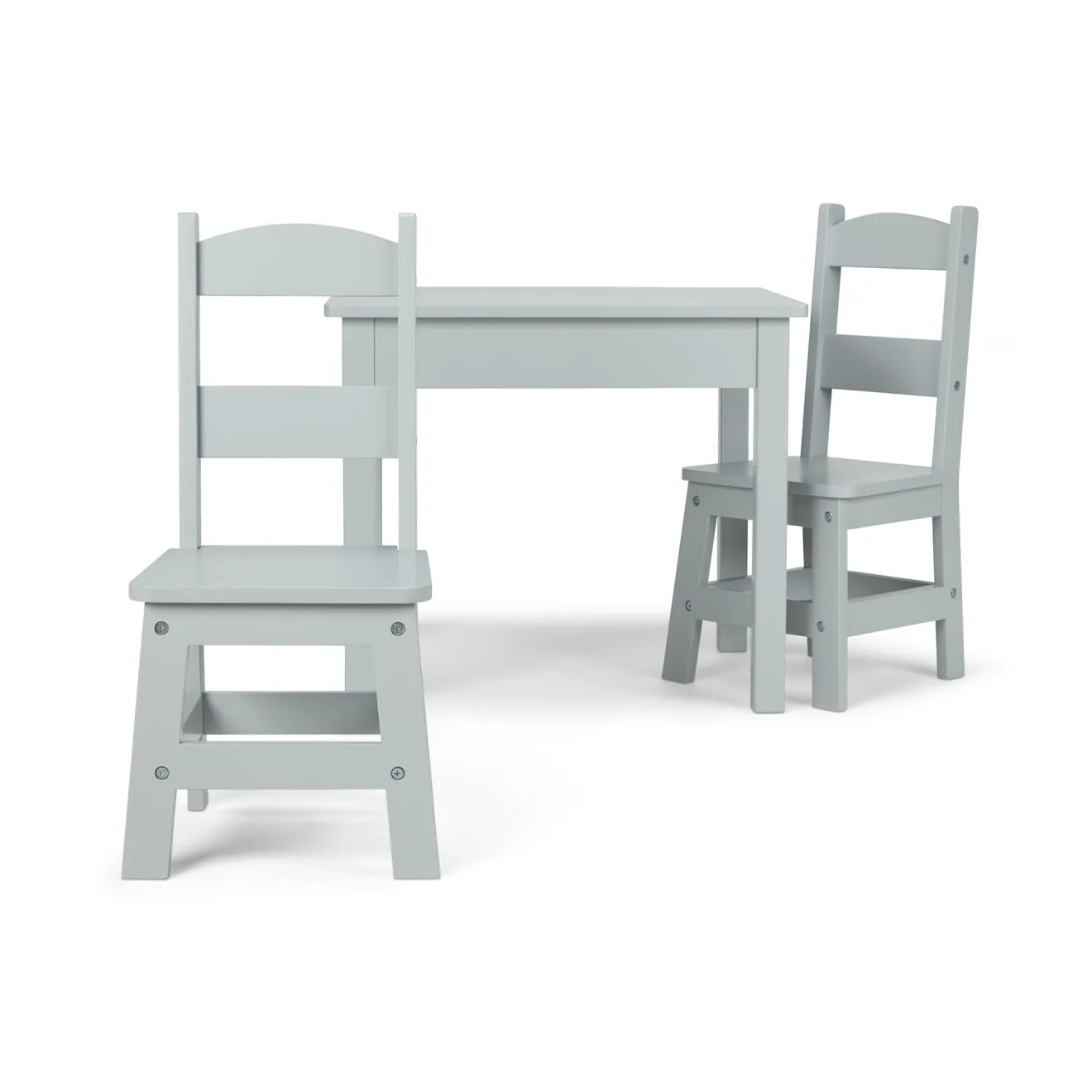 Melissa & Doug Holztisch mit 2 Stühlen Kindertisch Grau Holz