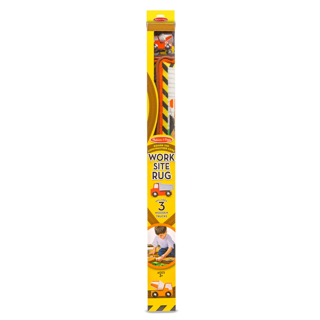 Melissa & Doug Construction Zone Spielteppich + 3 Fahrzeuge