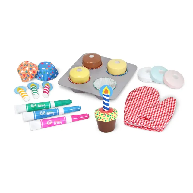 Melissa & Doug Bake & Decorate Cupcake Backset Holz 4er ab 3 J