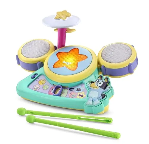 VTech Bluey Hurra Drum Set Schlagzeug mit Licht ab 3 Jahren