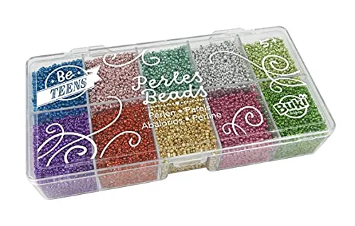 Buki Metallperlen PE013 Perlenbox 18 Farben 20g