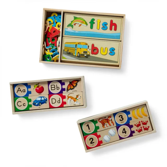 Melissa & Doug Early Learning Puzzle Bundle Lernpuzzle Holz 3er