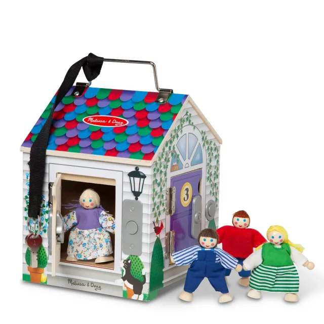 Melissa & Doug Doorbell House Holzspielzeug Schlösser